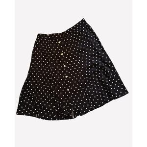Lane Bryant Skirt Size 18/20 Black White Polka Dot Elastic Waist Button Up NWT